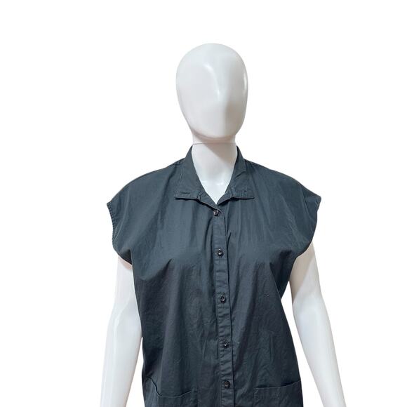 SBJ Austin Laura Jumpsuit Womens Size 2 Button Pockets Lagenlook Collared Blue - Picture 2 of 12